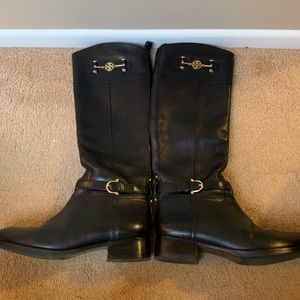 Tory Burch black tall riding boots